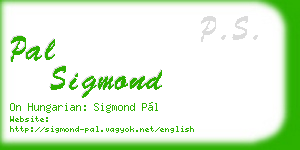 pal sigmond business card